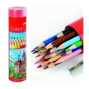 Faber Castell 24 Renk Metal Tüp Kuru Boya Kalemi