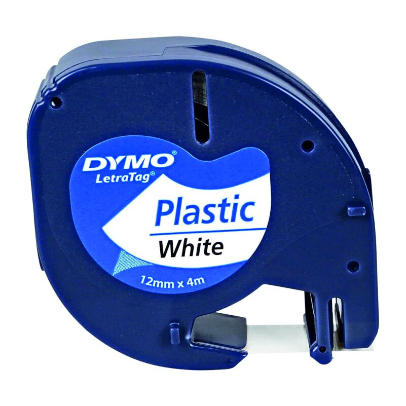 Dymo Letratag Plastik Etiket 12 mm x 4 m Beyaz
