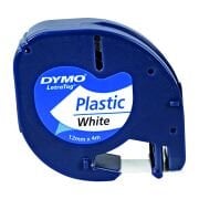 Dymo Letratag Plastik Etiket 12 mm x 4 m Beyaz