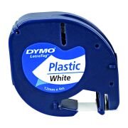 Dymo Letratag Plastik Etiket 12 mm x 4 m Beyaz