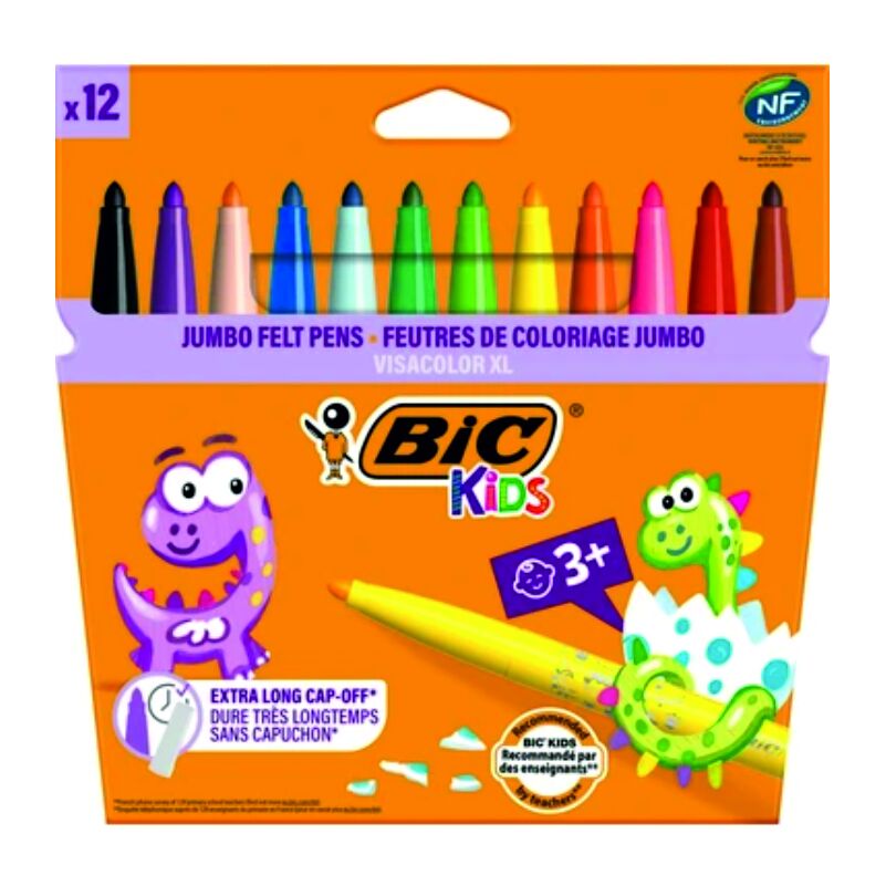 Bic Kids Visa Color XL Yıkanabilir Keçeli Boya Kalemi 12 Renk