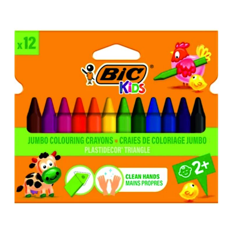 Bic Kids Plastidecor 12'li Jumbo Üçgen Mum Pastel