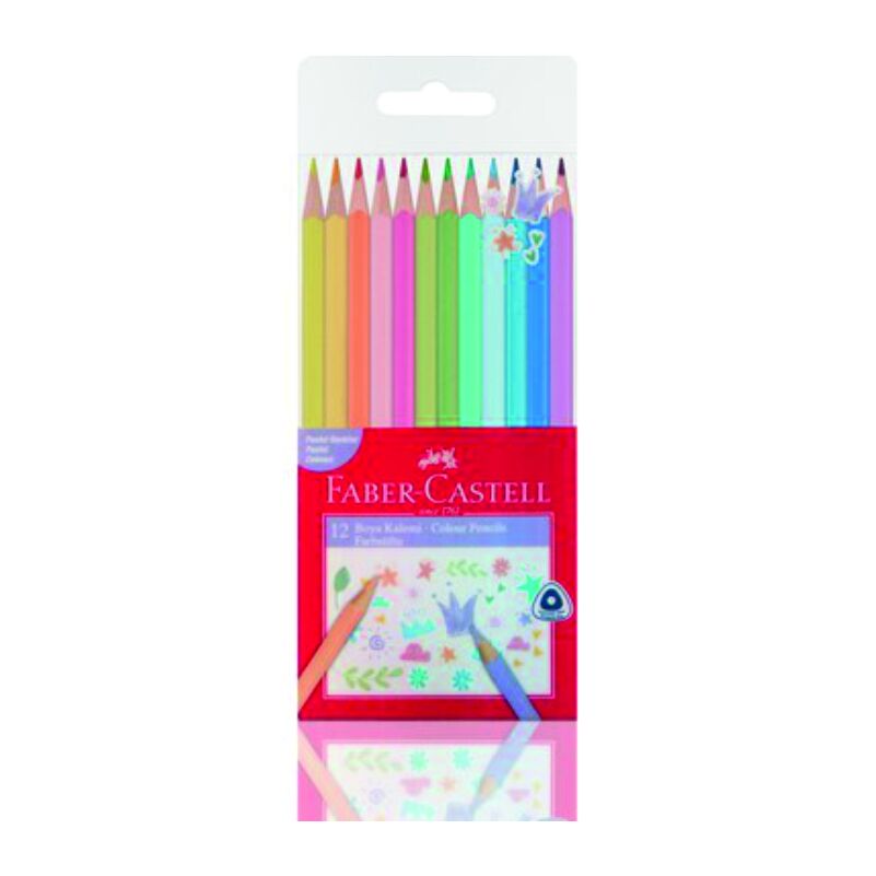 Faber-Castell Pastel Renkler Üçgen Kuru Boya 12'li