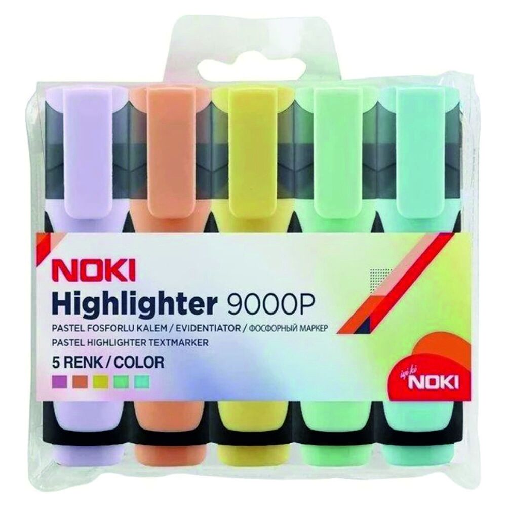 Noki Fosforlu Kalem Pastel 5 Li Pvc 9000P