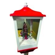 Sokak Lambası, Kırmızı-Beyaz Şeritli - Kar Fıskiyeli, Işıklı, Müzikli, 160 cm